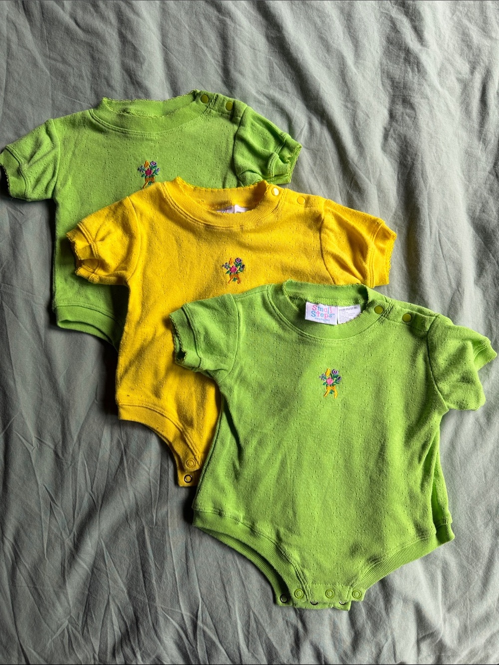 Unbranded Kids Short-Sleeve Bodysuits - Lime Green & Yellow (3-Pack)
